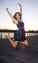 Jumping for joy Royalty Free Stock Photo
