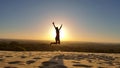 Jumping for Joy Silhouette Royalty Free Stock Photo