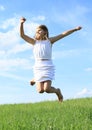 Jumping little girl Royalty Free Stock Photo