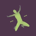 Jumping Man. 3D Model of Man. Human Body. Sport Symbol. Design E Royalty Free Stock Photo