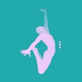 Jumping Man. Gymnast. 3D human body model. Gymnastics activities for icon health and fitness community. Vector illustration