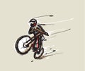 Jumping MBT biker vector illustration Royalty Free Stock Photo