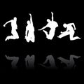 Jumping men silhouettes Royalty Free Stock Photo