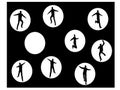 Jumping men silhouettes Royalty Free Stock Photo