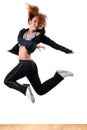 Jumping modern ballet dancer Royalty Free Stock Photo