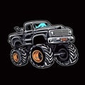 Jumping Monster Truck Sticker Graphic Design for Action-Packed Adventures .