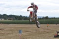 Jumping motocross driver