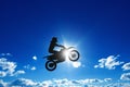 Jumping motorcycle rider