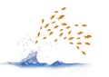 Jumping out shoal Royalty Free Stock Photo