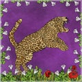 Jumping panther, purple color