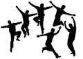 Jumping people silhouette vector Royalty Free Stock Photo