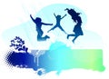 Jumping people vector