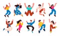 Jumping people. The jumping people metaphor signifies triumph joyful spirit