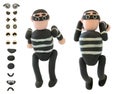 Jumping Plasticine thieve use for criminal concept