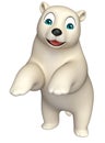 Jumping Polar bear cartoon character Royalty Free Stock Photo