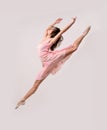 Jumping professional ballet girl dancer Royalty Free Stock Photo