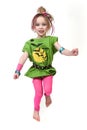 Jumping punk child Royalty Free Stock Photo