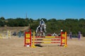 Jumping qualifier. Horse racing. Royalty Free Stock Photo