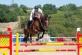 Jumping qualifier. Horse racing. Royalty Free Stock Photo