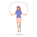 Jumping rope disabled girl icon cartoon vector. Sport disability Royalty Free Stock Photo