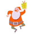 Jumping Santa Claus. Symbol New Year