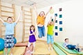 Jumping school students Royalty Free Stock Photo