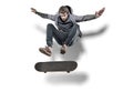 Jumping skateboarder isolated Royalty Free Stock Photo