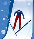 Jumping skier Royalty Free Stock Photo