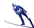 Jumping skier Royalty Free Stock Photo