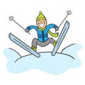Jumping skier Royalty Free Stock Photo