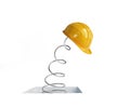 Jumping spring hard hat 3d on a white background