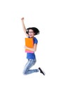 Jumping student girl Royalty Free Stock Photo