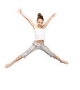 Jumping teenage girl