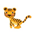 Jumping Tiger animal cartoon character vector illustration