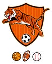 Jumping tiger as a sport mascot