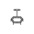 Jumping trampoline line icon