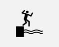 Cliff Diving Icon Dive Leap Jump Jumping into Water Pool Deck Vector Royalty Free Stock Photo