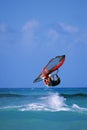 Jumping windsurfer