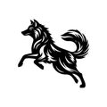 Jumping Wolf vector illustration isolated on white background. Royalty Free Stock Photo