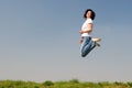 Jumping woman Royalty Free Stock Photo