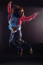 Jumping woman dancer Royalty Free Stock Photo