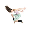 Jumping young dancer isolated