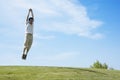 Jumping young man