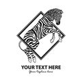 Jumping Zebra logo template