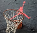 Jumpman logo by Nike on the basketball backboard