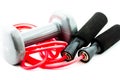 Jumprope and weight Royalty Free Stock Photo