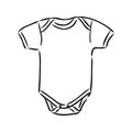 Jumpsuit. Baby bodysuit sketch. Baby bodysuit design. Bodysuit vector. Baby clothing template. You can use it as a