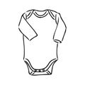 Jumpsuit. Baby bodysuit sketch. Baby bodysuit design. Bodysuit vector. Baby clothing template. You can use it as a