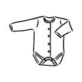 Jumpsuit. Baby bodysuit sketch. Baby bodysuit design. Bodysuit vector. Baby clothing template. You can use it as a