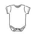 Jumpsuit. Baby bodysuit sketch. Baby bodysuit design. Bodysuit vector. Baby clothing template. You can use it as a